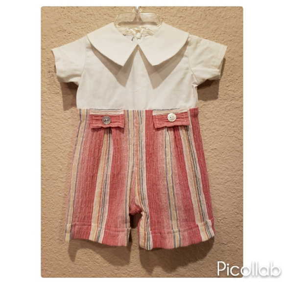 Dew Drops Couture Striped Romper - Picture 1 of 5